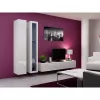 Vitrina Cama Meble VIGO 180 montuojama ant sienos stiklinė spinta 1800×400×300 mm balta/baltas blizgesys