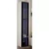 Vitrina cama meble VIGO 180 sieninė stiklinė 1800×400×300 mm balta/juoda blizgi
