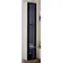 Vitrina cama meble VIGO 180 sieninė stiklinė 1800×400×300 mm balta/juoda blizgi