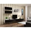 Vitrinos spinta cama meble VIGO 90 — sieninė stiklinė spinta 90×350×320 mm balta/juoda blizgi