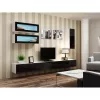 Vitrinos spinta cama meble VIGO 90 — sieninė stiklinė spinta 90×350×320 mm balta/juoda blizgi
