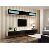 Vitrinos spinta cama meble VIGO 90 — sieninė stiklinė spinta 90×350×320 mm balta/juoda blizgi
