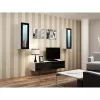 Vitrinos spinta cama meble VIGO 90 — sieninė stiklinė spinta 90×350×320 mm balta/juoda blizgi