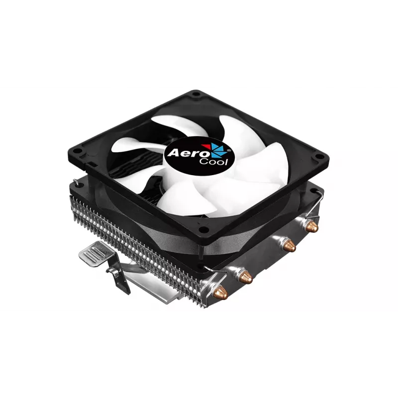 CPU aušintuvas AEROCOOL Air Frost 4 — 4 šilumvamzdžiai, 90 mm ventiliatorius, TDP 125 W, aliuminio briaunos, juodas