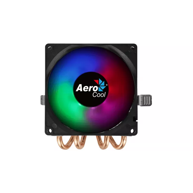 CPU aušintuvas AEROCOOL Air Frost 4 — 4 šilumvamzdžiai, 90 mm ventiliatorius, TDP 125 W, aliuminio briaunos, juodas