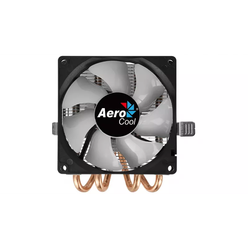 CPU aušintuvas AEROCOOL Air Frost 4 — 4 šilumvamzdžiai, 90 mm ventiliatorius, TDP 125 W, aliuminio briaunos, juodas