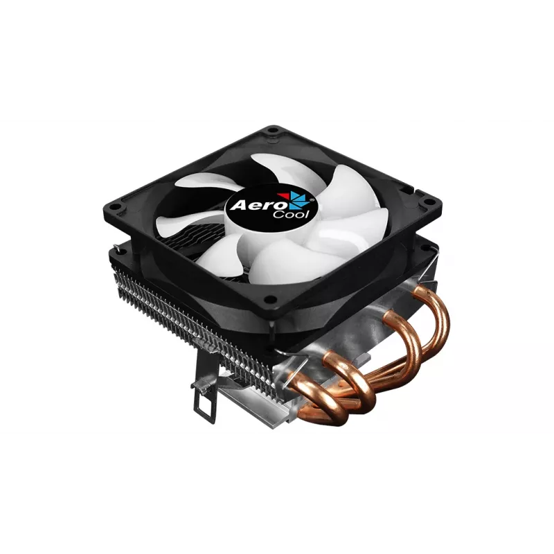 CPU aušintuvas AEROCOOL Air Frost 4 — 4 šilumvamzdžiai, 90 mm ventiliatorius, TDP 125 W, aliuminio briaunos, juodas