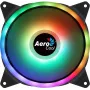 Aerocool DUO14 PC ventiliatorius 14cm ARGB LED dvigubas žiedas antivibracinis 6 kaiščių juodas