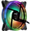 Aerocool DUO14 PC ventiliatorius 14cm ARGB LED dvigubas žiedas antivibracinis 6 kaiščių juodas