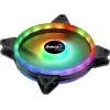 Aerocool DUO14 PC ventiliatorius 14cm ARGB LED dvigubas žiedas antivibracinis 6 kaiščių juodas