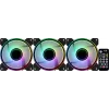 Aerocool MIRAGE12PRO rinkinys 3x ventiliatorius PC 12cm ARGB 6 kontaktų stebulė tylus juodas