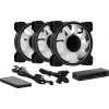 Aerocool MIRAGE12PRO rinkinys 3x ventiliatorius PC 12cm ARGB 6 kontaktų stebulė tylus juodas