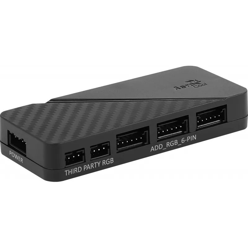 Aerocool MIRAGE12PRO rinkinys 3x ventiliatorius PC 12cm ARGB 6 kontaktų stebulė tylus juodas