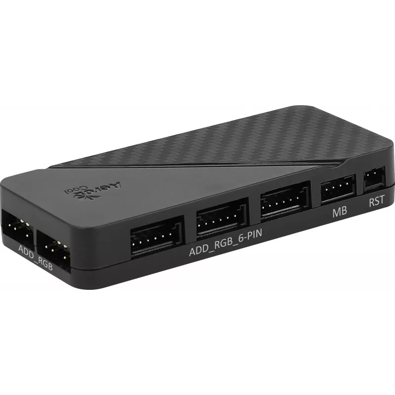 Aerocool MIRAGE12PRO rinkinys 3x ventiliatorius PC 12cm ARGB 6 kontaktų stebulė tylus juodas