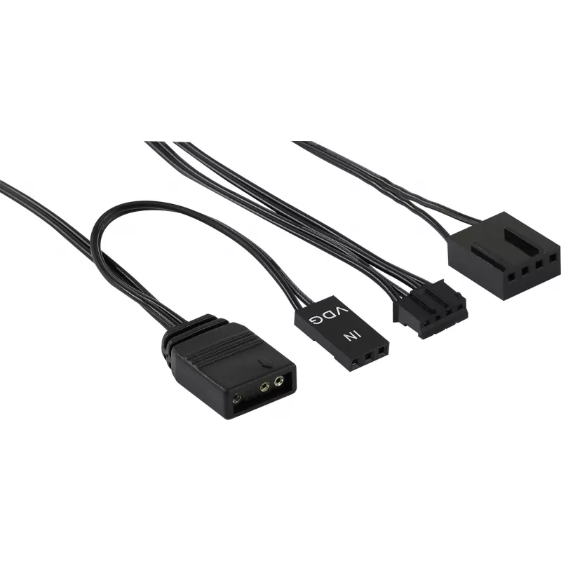 Aerocool DUO12PRO rinkinys 3x ventiliatorius 12 cm ARGB LED dvigubas žiedas antivibracinis 6 kontaktų, juodas