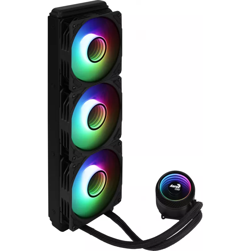 Aerocool MIRAGEL360 skysto CPU aušinimo sistema 3x12cm ARGB ventiliatorius TDP 550W juoda