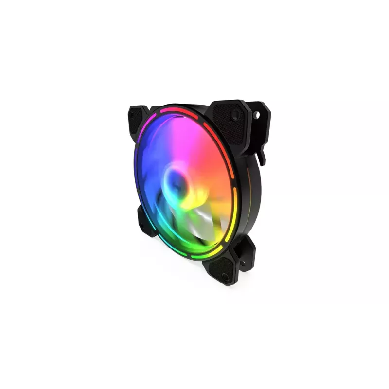 Korpuso ventiliatorius KRUX KRX0067 120 mm ARGB LUNAR 120, 1200 aps./min., hidraulinis guolis, 12 V, 5 V LED, 3 kontaktų jungtis, antivibracinis