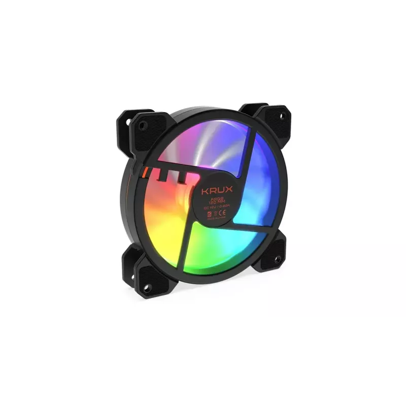 Korpuso ventiliatorius KRUX KRX0067 120 mm ARGB LUNAR 120, 1200 aps./min., hidraulinis guolis, 12 V, 5 V LED, 3 kontaktų jungtis, antivibracinis