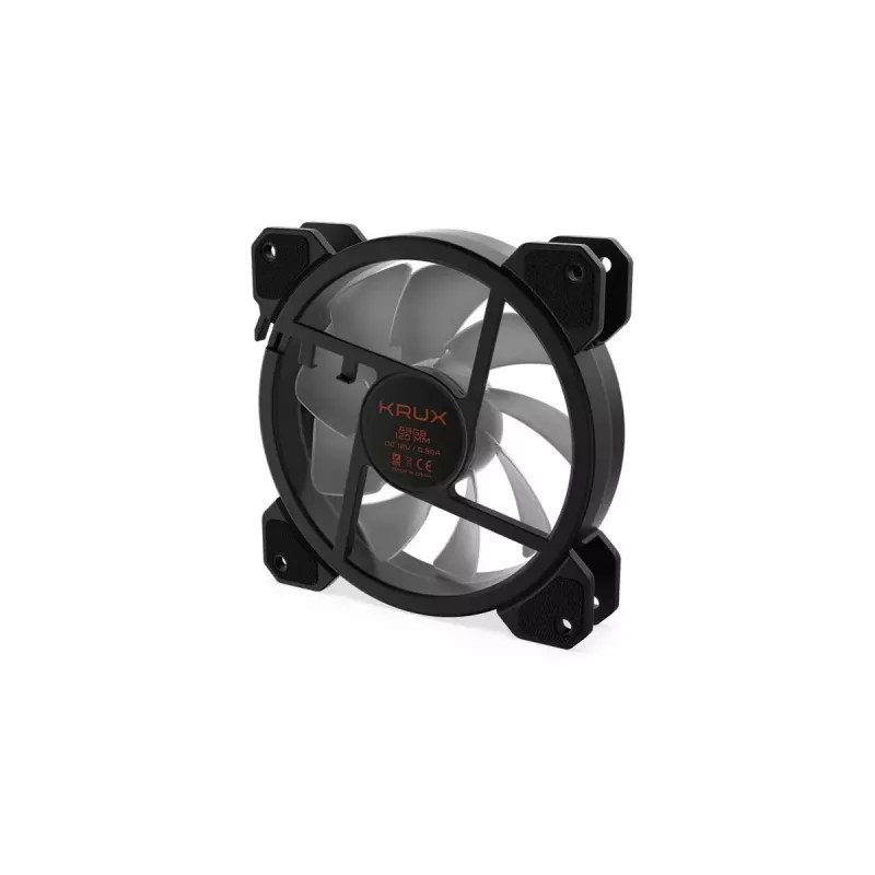 Korpuso ventiliatorius KRUX KRX0067 120 mm ARGB LUNAR 120, 1200 aps./min., hidraulinis guolis, 12 V, 5 V LED, 3 kontaktų jungtis, antivibracinis