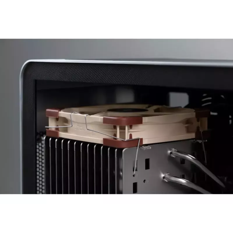 120 mm Noctua ventiliatorius NF-A12x25, 120×25 mm, 12 V 0,6 W, 4 kontaktų PWM, 450–1200 RPM, 55,7 m³/h, SSO guolis, 0,5 m laidas