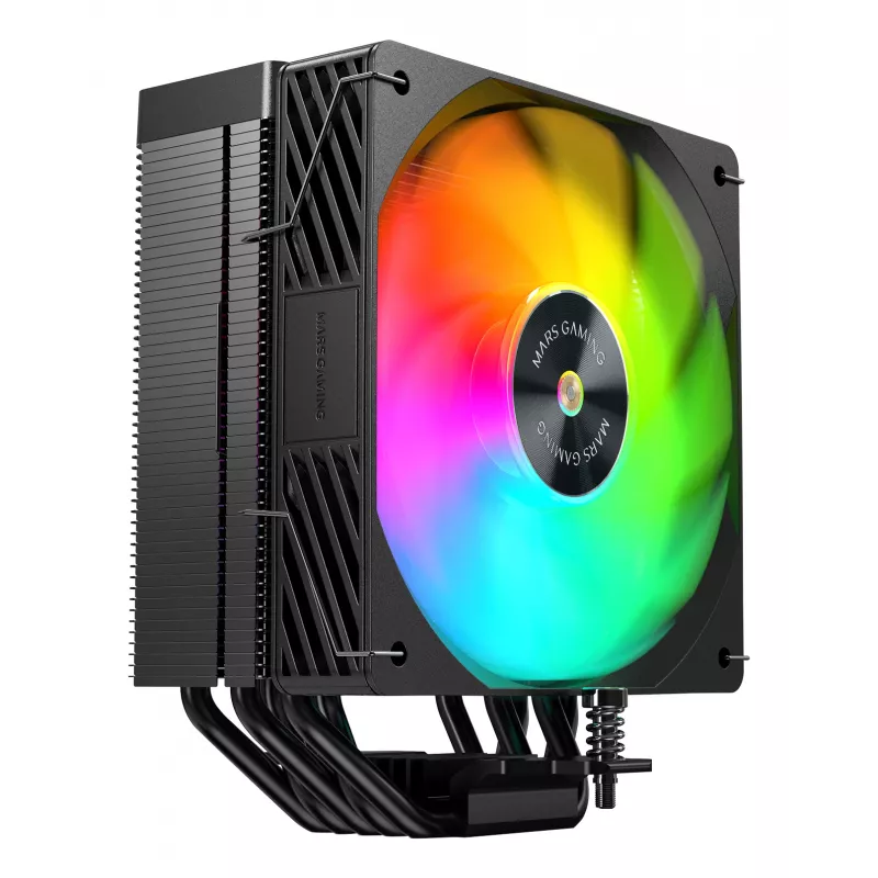 Mars Gaming MCPUX5ARGB kompiuterio aušinimo sistema Procesorius Oro aušintuvas 12 cm Juoda 1 vnt.