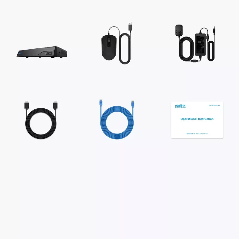 NVR Reolink NVS8(NHD) 8 kanalų PoE NVR, 8 PoE prievadai, 4K (3840×2160) palaikymas, H.265, 2×HDD iki 12 TB, HDMI/VGA/eSATA