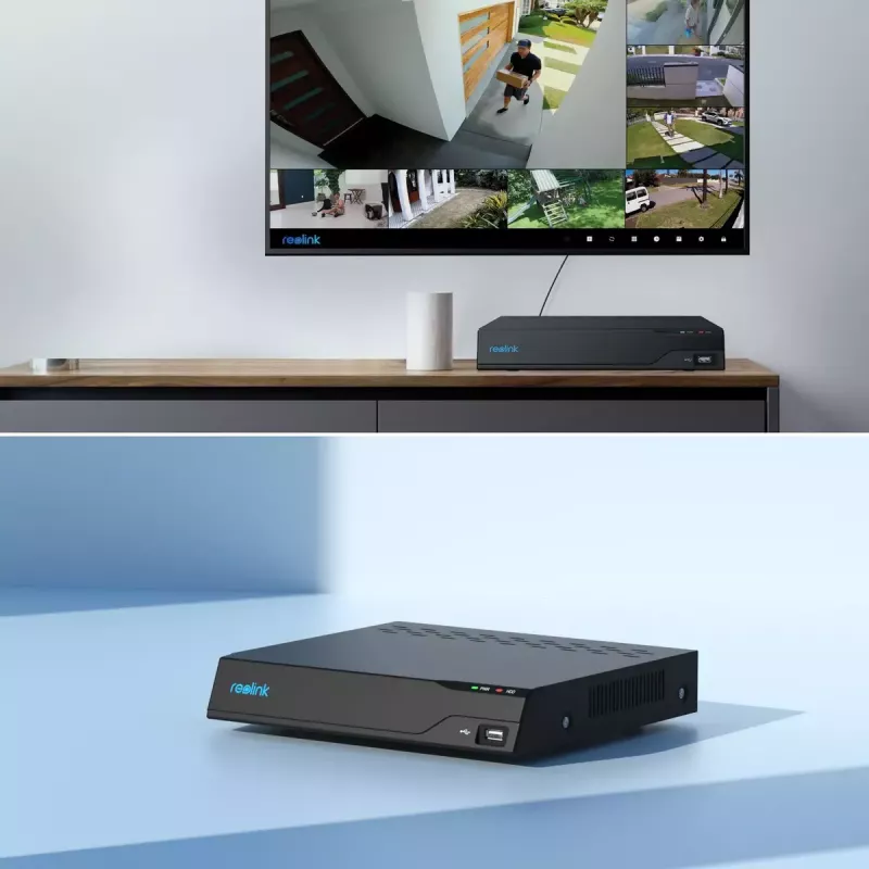 NVR Reolink NVS8(NHD) 8 kanalų PoE NVR, 8 PoE prievadai, 4K (3840×2160) palaikymas, H.265, 2×HDD iki 12 TB, HDMI/VGA/eSATA