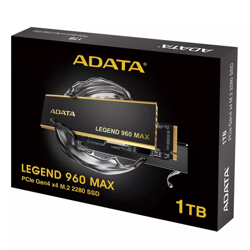 Vidinė M.2 2280 NVMe SSD ADATA LEGEND 960 MAX 1 TB PCIe 4.0, skaitymo greitis 7400 MB/s, rašymo greitis 6000 MB/s, 3D NAND