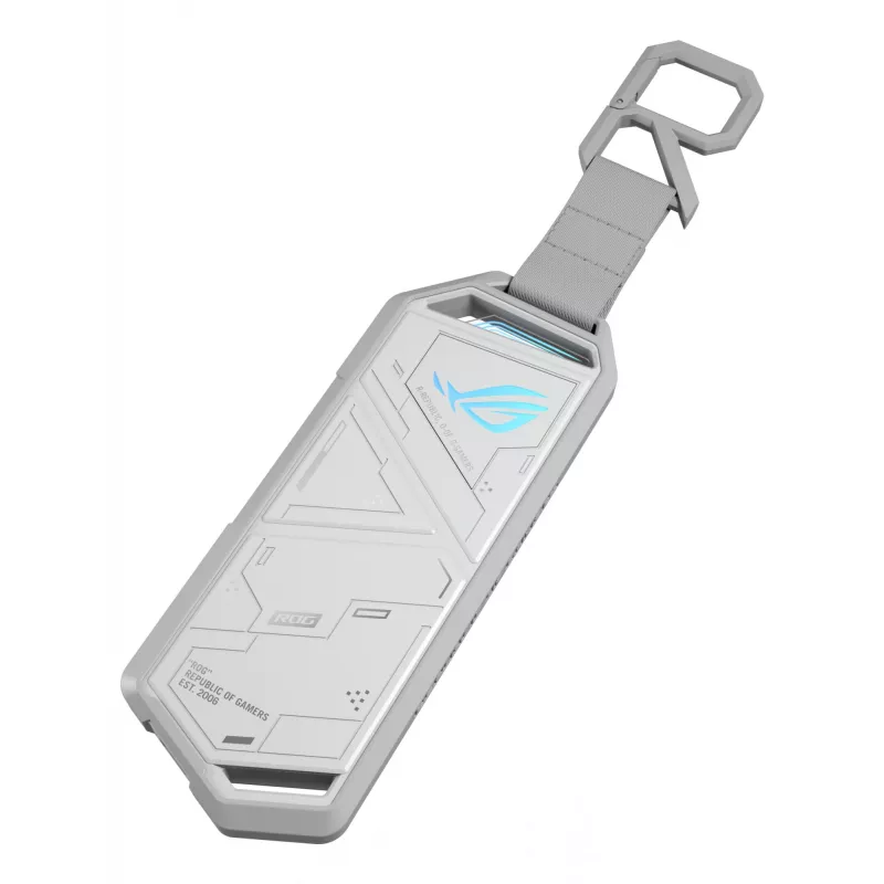 SSD korpusas ASUS ROG Strix Arion White Edition — M.2 PCIe, USB Type-C 10 Gb/s, vienam diskui