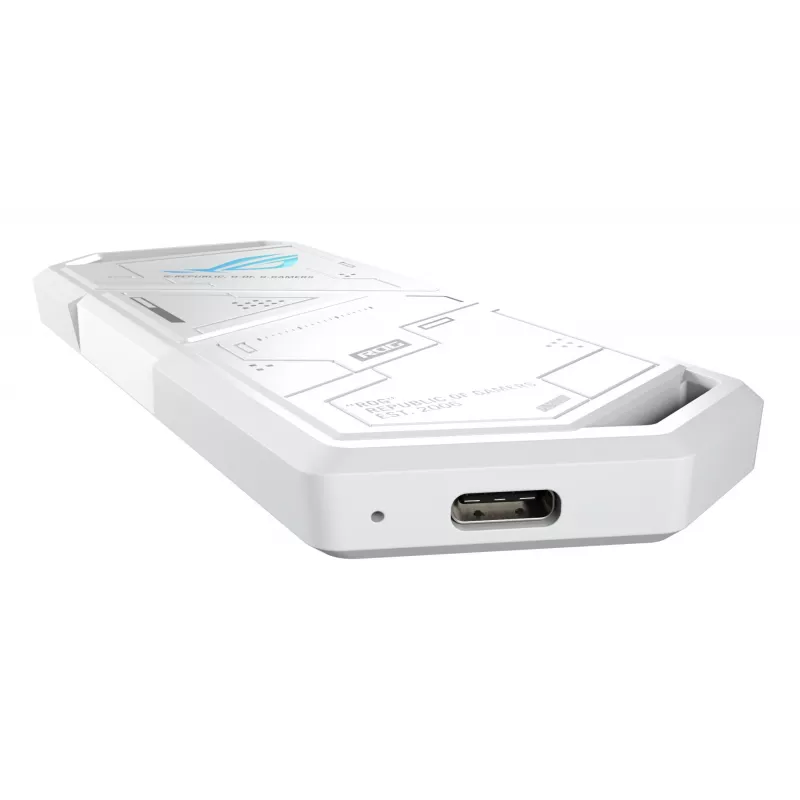 SSD korpusas ASUS ROG Strix Arion White Edition — M.2 PCIe, USB Type-C 10 Gb/s, vienam diskui