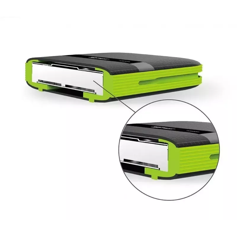 Išorinis HDD “Silicon Power Armor A60” 1 TB 2,5 colio USB 3.2 Gen 1, atsparus smūgiams, AES-256, juodas