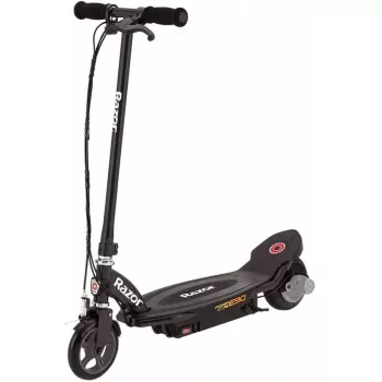 Elektrinis paspirtukas Razor Power Core E90 — 12 V švino baterija, iki 16 km/val. greitis, plieninis rėmas, vientisi ratai, apkrova 54 kg