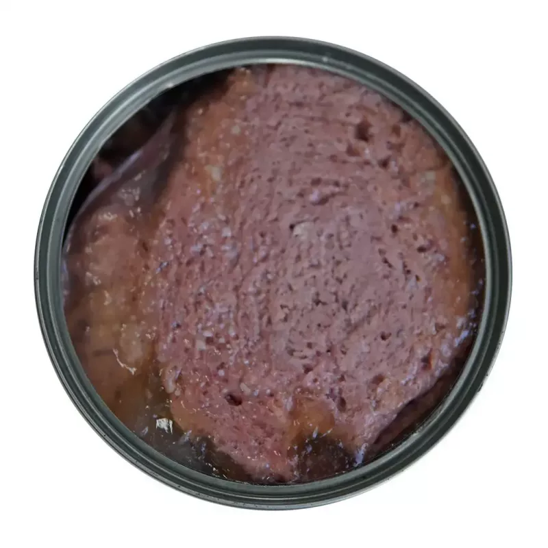 Šlapias kačių maistas BULT Rich in beef 400 g — suaugusiems skirtas pilnavertis konservuotas šlapias ėdalas, 77 % drėgmės, 9 % baltymų, be glitimo ir sojos