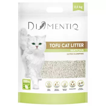 Sulimpantis tofu kačių kraikas DIAMENTIQ Matcha Ultra, žirnių pluoštas, be dulkių, 2,5 kg