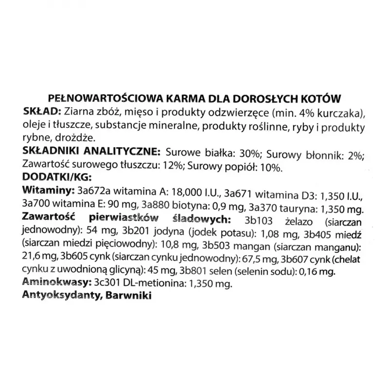 Sausas kačių ėdalas DIVINUS Cat Complete 20 kg — suaugusių kačių palaikomoji dieta, vištienos, 30 % baltymų, 12 % riebalų