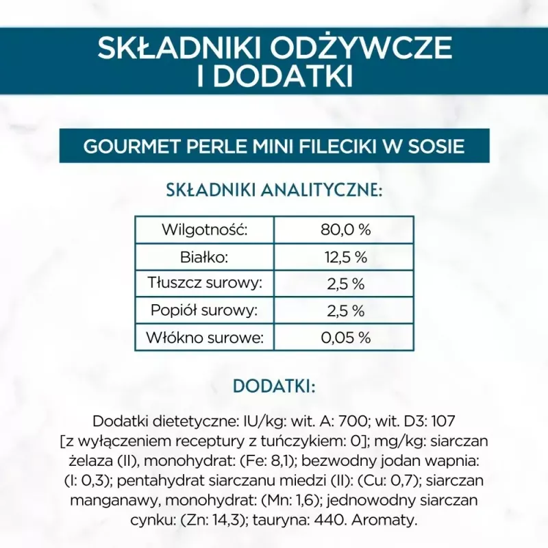 Šlapias kačių maistas Purina Nestlé GOURMET Perle Mini filė gabaliukai padaže, pakeliai 60 x 85 g, suaugusios katės, 80% drėgmės
