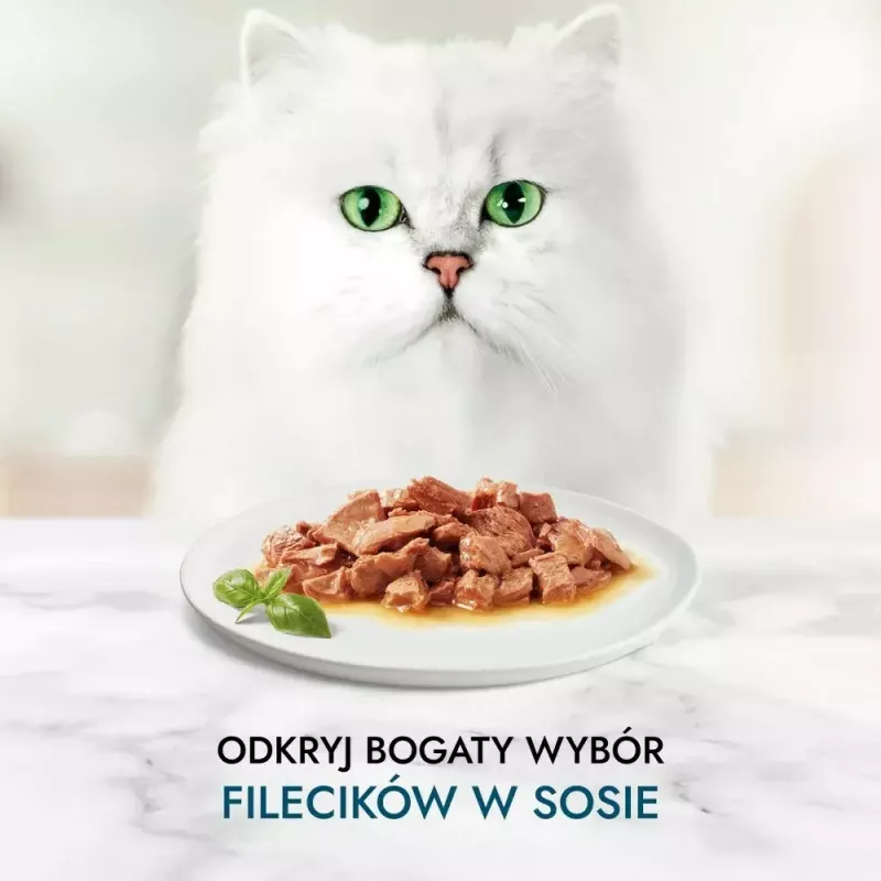 Šlapias kačių maistas Purina Nestlé GOURMET Perle Mini filė gabaliukai padaže, pakeliai 60 x 85 g, suaugusios katės, 80% drėgmės