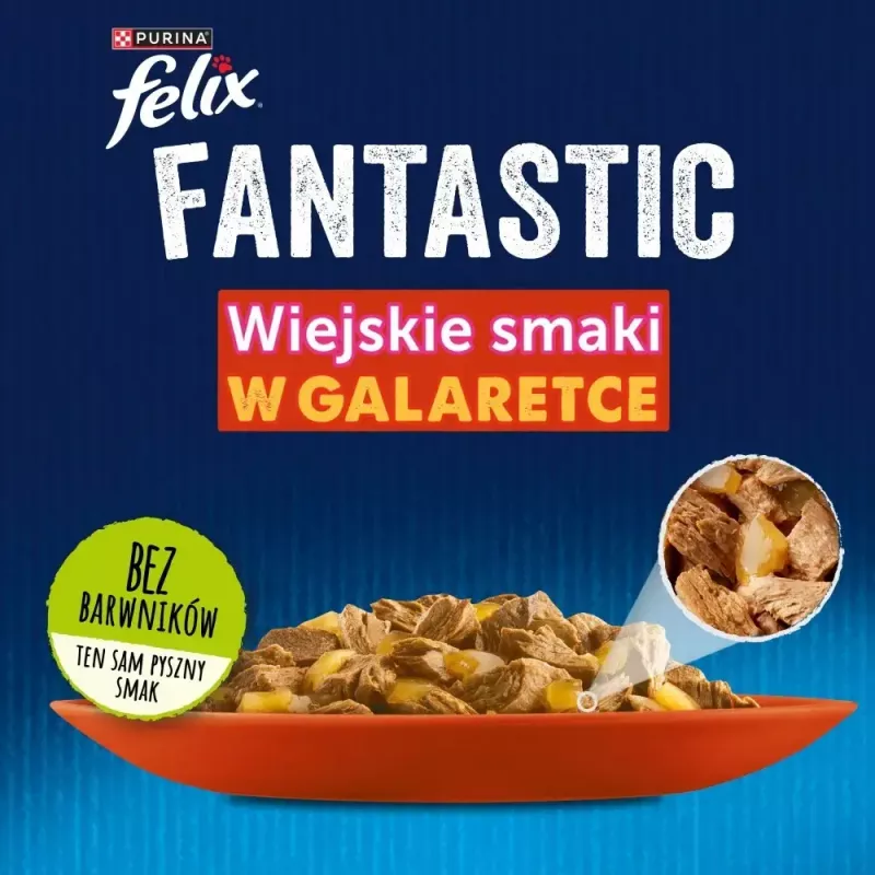 Šlapias kačių ėdalas Purina Nestlé PURINA Felix Countryside Selection rinkinys 120×85 g maišelių, suaugusioms katėms, mišrių skonių, be glitimo
