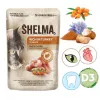 Šlapias kačių ėdalas SHELMA Rich in turkey padaže 85 g — suaugusioms katėms, be glitimo, tinka esant maisto alergijoms