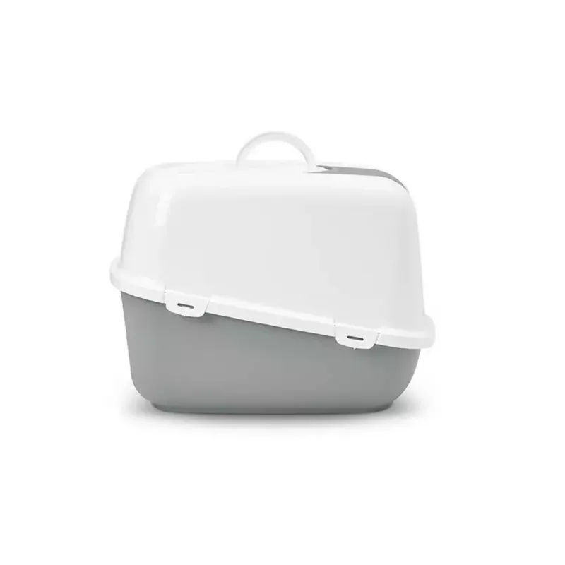 Uždengtas kačių tualetas Savic Nestor Jumbo pilkas baltas 665×485×465 mm, plastikas, aukštis 465 mm