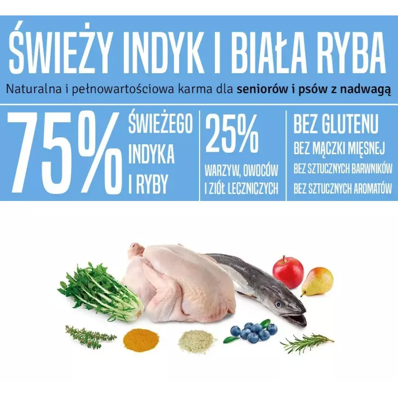 Sausas šunų maistas ARQUIVET Fresh Senior & Light Turkija ir žuvis, 10 kg, 26% baltymų, 10% riebalų