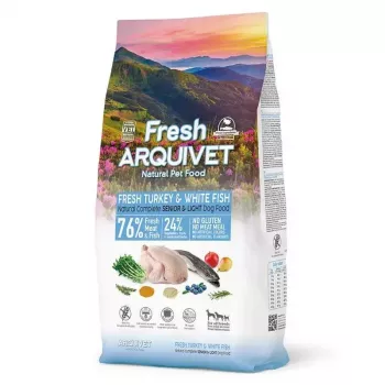 Sausas šunų maistas ARQUIVET Fresh Senior & Light Turkija ir žuvis, 10 kg, 26% baltymų, 10% riebalų