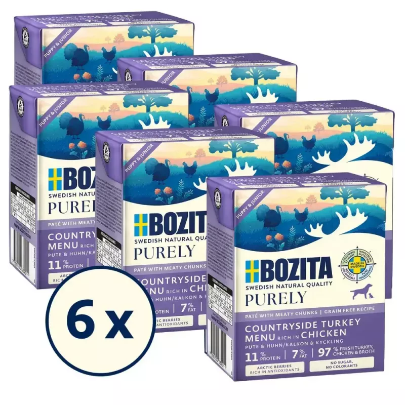 Šlapias šunų maistas BOZITA Purely Chicken & Turkey Adult 370 g, be grūdų ir sojos, 78 % drėgmės