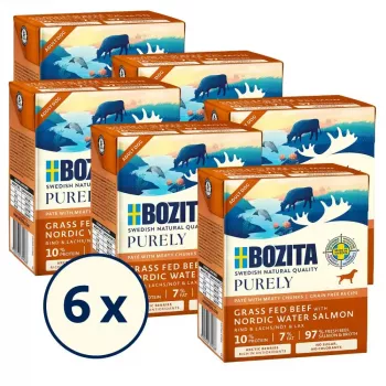 Šlapias šunų maistas BOZITA Purely Beef & Salmon Adult 370 g, be grūdų, visoms veislėms