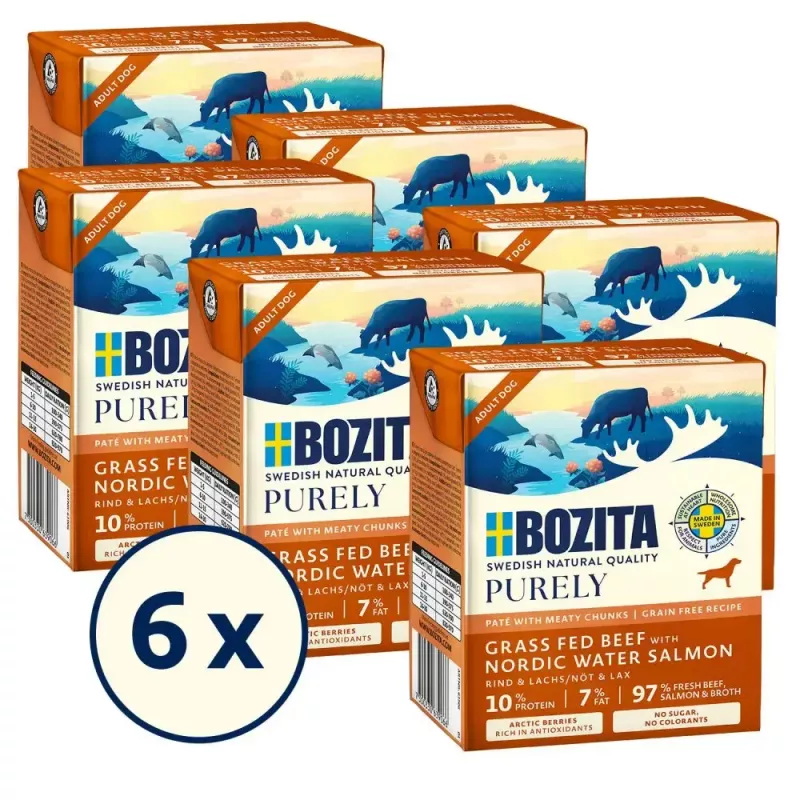 Šlapias šunų maistas BOZITA Purely Beef & Salmon Adult 370 g, be grūdų, visoms veislėms