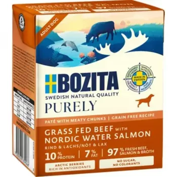 Šlapias šunų maistas BOZITA Purely Beef & Salmon Adult 370 g, be grūdų, visoms veislėms