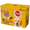 Šlapias šunų ėdalas Pedigree Junior Selection Mix 12×100 g — šlapias ėdalas šuniukams, 12 paketėlių (100 g), drėgnumas 80,5%, baltymai 8,5%, riebalai 6%