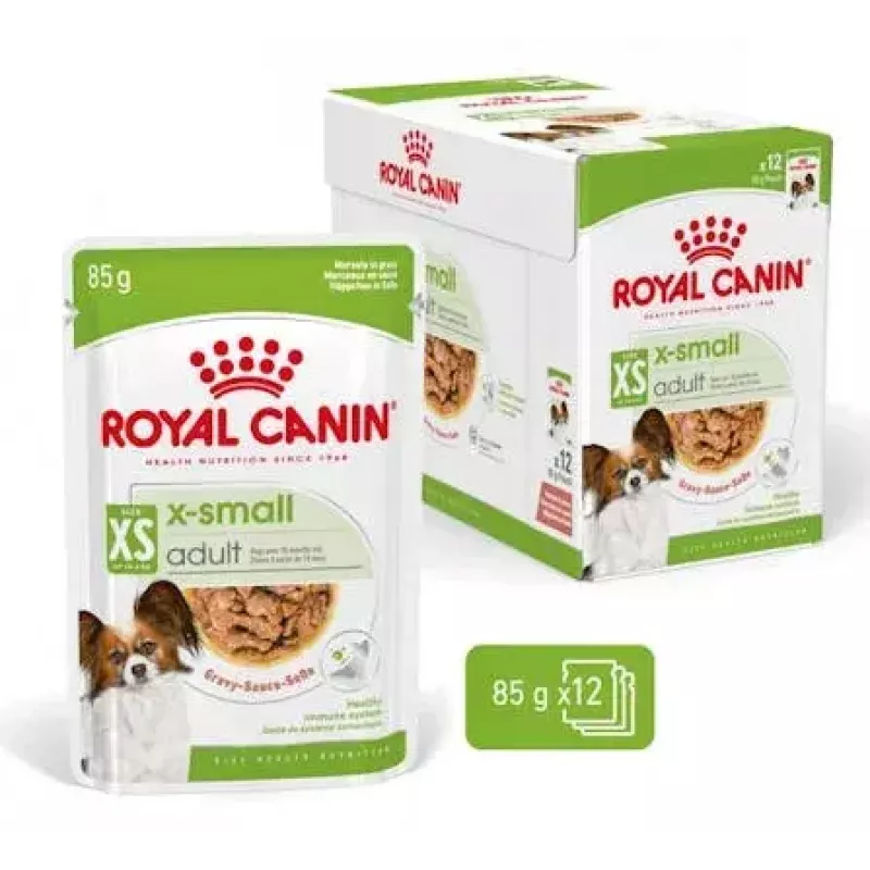 Šlapias šunų maistas Royal Canin X-Small Puppy Meat 85 g maišeliai, 12 x 85 g, X-Small/Small veislėms