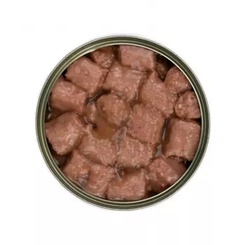 Šlapias šunų ėdalas TufTuf Meaty chunks su paukštiena 1,25 kg — pilnavertis suaugusių šunų konservuotas ėdalas, 7% baltymų, 81,5% drėgmės