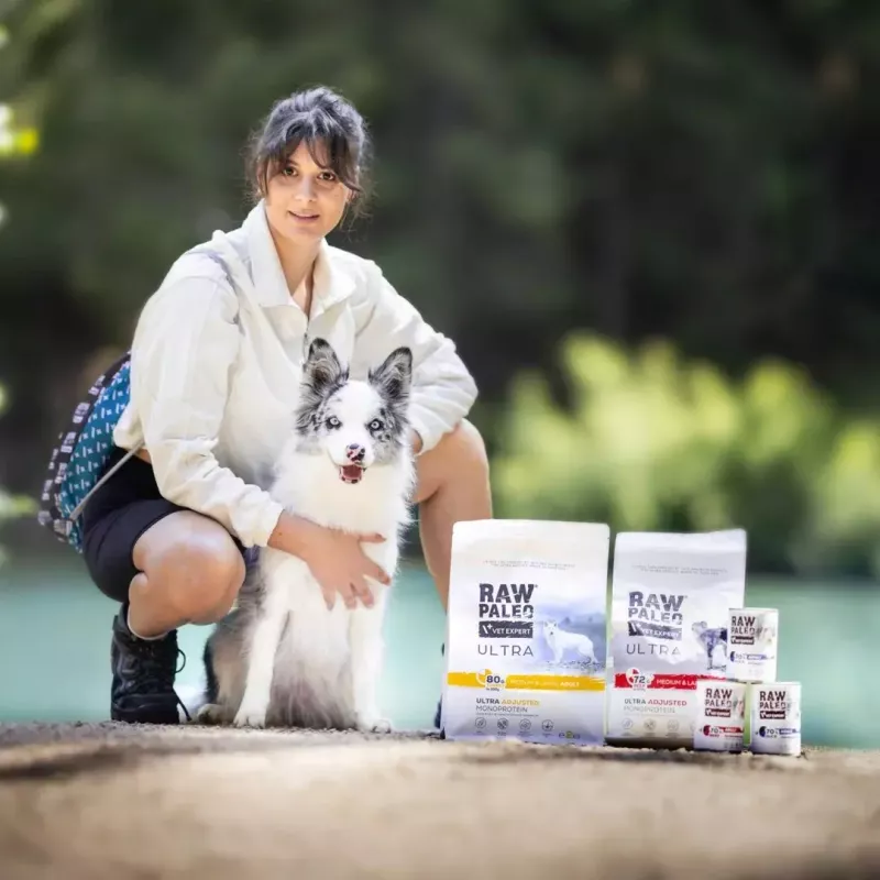 Šlapias šunų maistas VETEXPERT RAW PALEO Puppy Monoprotein Duck 400 g, drėgnumas 74,8 %, baltymai 9,6 %, riebalai 10,6 %